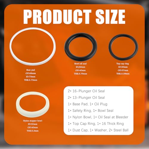 16PCS Hydraulic Jack Seal Kit,Professional Floor Jacks Oil Sealing Kitswith O Ring Seal & Oil Plug for Hydraulic Systems Sealing,3 Ton Floor Jack Parts Kit for Cars,SUVs,Truck