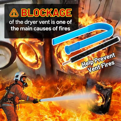Dryer Vent Cleaner Kit, Universal Vacuum Hose Attachment Fits All Vacuums Cleaner, Dryer Lint Brush and Vacuum Hose Attachment with Universal Connector, Quickly clean the fluff