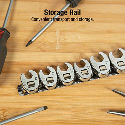 SUNEX TOOLS 9710M 3/8-Inch Drive Metric Crowfoot Flare Nut Wrench Set, Size-10 - Size 19, 10-Piece