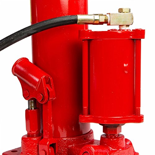 XtremepowerUS 8 Ton Hydraulic Long Ram Jack Replacement Engine Hoist Cylinder with Clevis Base, Heavy-Duty Welded Steel, Manual Pump Operation (8 Ton (Air Pump)) - size: 8 Ton (Air Pump)