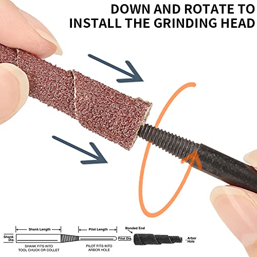 SI FANG 68Pcs Spiral and Cartridge Rolls Port and Polish Kit Assorted Grit, Mini Sanding Cone Engine Porting Assortment Kit with 1/4 inch Shank, Abrasive Head Porting Tools for Polishing, Rust Removal