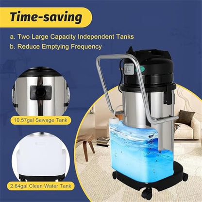 Commercial Carpet Steam Cleaner, Spray & Extract Function, 3 in 1 Portable Ex-Tractor for Car Detailing | Stainless Steel Body Carpet/Sofas Cleaner Machine Ultimate Cleaning Power 30L - color: 30l