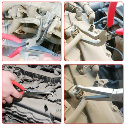 5Pcs Electrical Disconnect Pliers for Cars | Automotive Connector Separator Tool, Hose Clamp Pliers with 8Pcs Terminal Pin Removal Tools, Fuel Line Petrol Clip