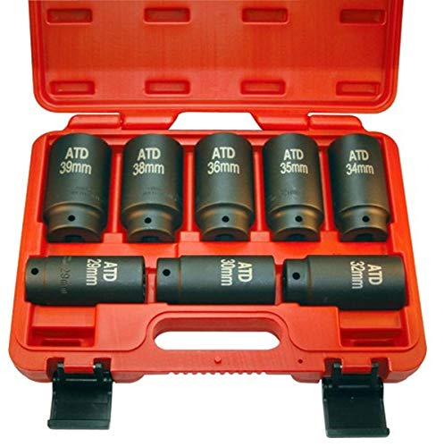 ATD Tools (8628) 12-Point 8-Piece Axle/Spindle Nut Socket Set