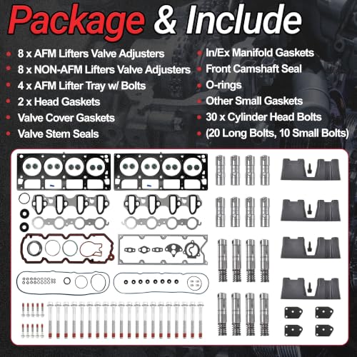 Gen IV 5.3 AFM DOD Lifter Kit W/Head Gasket Set For Chevy/GMC 2007-2014 | Fit For Chevy Silverado Tahoe Suburban GMC Sierra Yukon Envoy Buick Saab LC9 LH6 OE#HS26190PT-2 - color: For GM 5.3L AFM 2007-2013