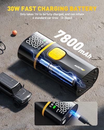 AUXITO Tire Inflator Portable Air Compressor - size: 7800mAh