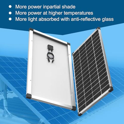 ACOPOWER Solar Panel 175Watt 12 Volt,Monocrystalline High-Efficiency 175 Watt PV Module Power Charger for RV Caravan Marine Camper Rooftop Farm Battery and Other Off-Grid Applications - size: 175W