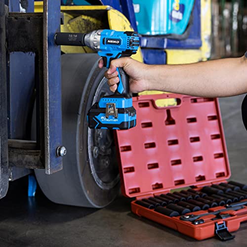 NEIKO 10883A Brushless Cordless Impact Wrench 1/2 Inch-Drive, 20-Volt Compact Impact, Cordless Power 1/2" Impact Gun for Car Tires w/Li-Ion Battery & Fast Charger, High Torque Electric Automotive Gun - style: 1/2" Brushless Impact Wrench