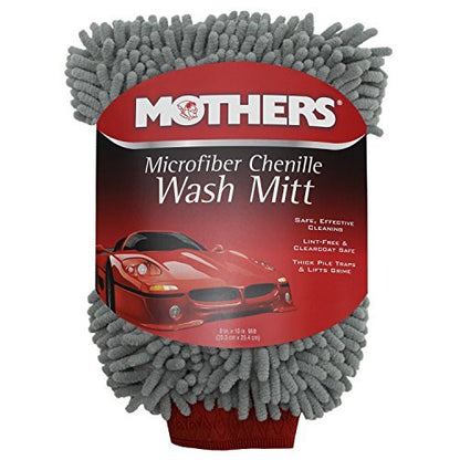 Mothers 968801 Mothers Premium Chenille Car Wash Mitt - Scratch & Lint Free - style: 1 Pack
