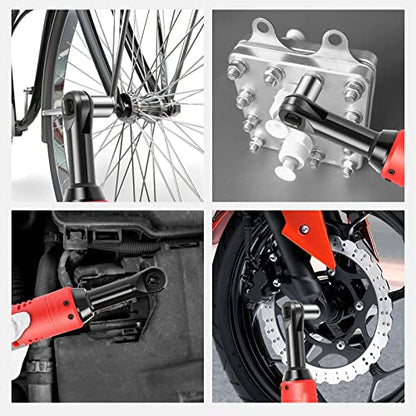 Cordless Electric Ratchet Wrench, 3/8" 18V Electric Ratchet Wrenches Set, 45 ft-Lbs 400RPM Cordless Ratchet Wrench with 2 Pack 2000mAh Lithium-Ion Battery, 7 Sockets Wrench and Charger