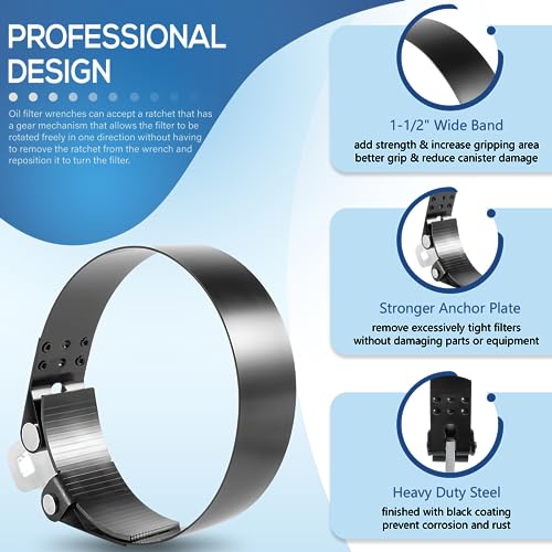 Bonbo 2322D Heavy-Duty Oil Filter Wrench 5-1/4" to 5-3/4" for Use With 1/2" Square Drive Tool
