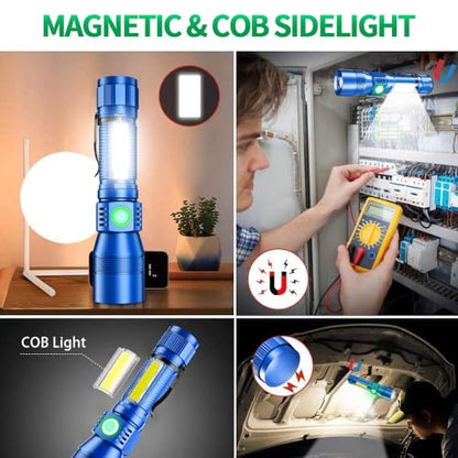AdamStar Black Light Flashlight, 3 in-1 Rechargeable Flashlights, UV Light Magnetic LED Flashlight High Lumens, 7 Mode Camping Waterproof Flashlight for Pet Urine Detection (1pack Blue) - color: 1pack Blue