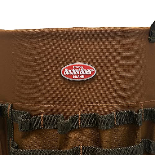 Bucket Boss The Bucketeer Bucket Tool Organizer in Brown, 10030 and Custom Leathercraft1140 EasySeat Lightweight Plastic Bucket Seat for 3 1/2 - 5 Gallon Buckets,Black
