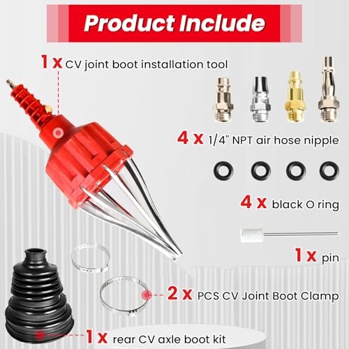 Pneumatic CV Joint Boot Installation Tool Kit Universal Pneumatic CV Boot Expander Tool CV Axle Boot Spreader Removal with Clamp and CV Boot Compatible with BMW UTA ATV