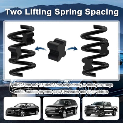 4PCS Rubber Car Coil Spring Spacer,Heavy Duty Car Rubber Lift Blocks Kit for Lifting Spring Spacing 1" to 1.5",Professional Front & Rear Cars Coil Spacers Kit Cars Accessories
