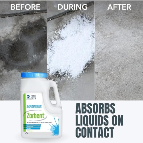 Liquid Spill Kit | 16X More Absorbent than Clay, Commercial-Grade Vomit, Urine, Oil, All Liquids Spill Powder, Reusable - size: 160 Ounce (Pack of 1)