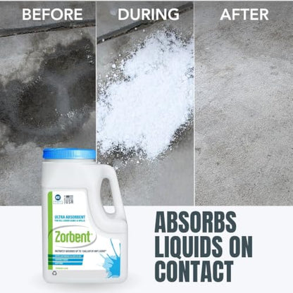 Liquid Spill Kit | 16X More Absorbent than Clay, Commercial-Grade Vomit, Urine, Oil, All Liquids Spill Powder, Reusable - size: 160 Ounce (Pack of 1)