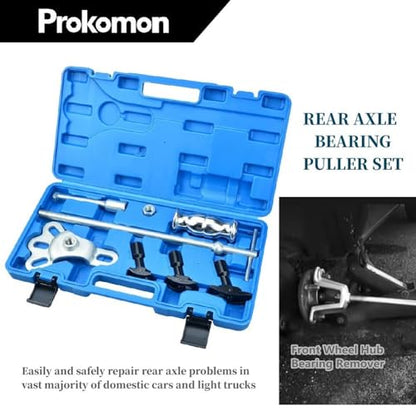 Rear Axle Bearing Puller Kit; Rear Axle Puller Set; Rear Axle Bearing Removal Tool with Slide Hammer Yoke and 3 Rear Axle Adapters