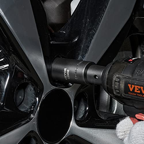 VEVOR Impact Socket Set 1/2 Inches 26 Piece Deep Sockets, 6-Point, Rugged Construction, Cr-V, 1/2 Inches Drive Socket Set Impact Metric 10mm - 36mm, with a Storage Cage - style: 1/2" 26PCS