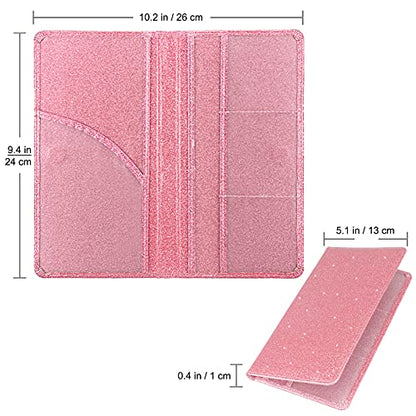 Car Registration and Insurance Holder, Premium Leather Insurance and Registration Holder,vehicle Glove Box Car Organizer, with Magnetic Shut for Cards, Driver License (Glitter Pink) - color: 06-Glitter Pink