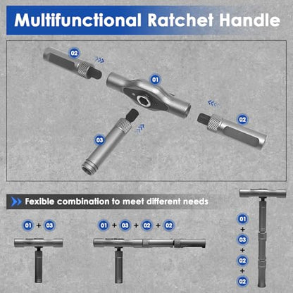 24 in 1 Magnetic Ratchet Screwdriver Set, Precision Repair Tool Kit with Detachable Handle & Multi Bits, Portable DIY Hand Tool Kit for Gifts, Computer, Bicycle, Furniture, Electronics