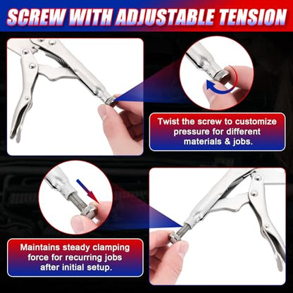 NYXOVA Radiator Hose Clamp Set, 2 Pack 10" Self-Locking Pinch Off Pliers | Pipe Sealing Lock Tool for Automobile Radiator Pipes, Fuel Hoses, Water & Vacuum Lines, Hose Clamp
