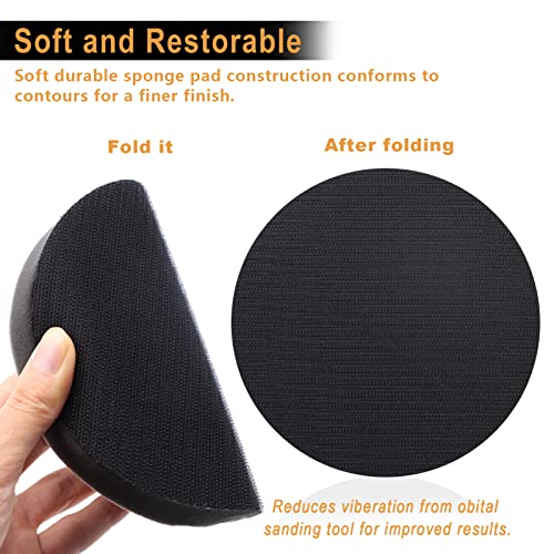3 Pack Interface Pads, 6 Inch Hook and Loop Soft Density Sponge Cushion Buffer Backing Pad, Foam Sanding Interface Pads for Orbital Sander Automotive Woodworking Polishing - size: 6 inch - 3 Pack