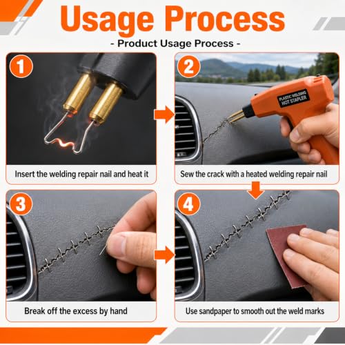 ZOOFOX 3000 Pieces Plastic Welder Staples, Welding Hot Staples with Storage Box, 0.6 and 0.8mm Plastic Welding Kit for Repair Car Bumpers Dashboards Lamp Holders Daily Plastics Supplies