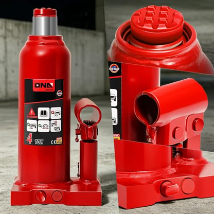 DNA Motoring 4 Ton / 8000 lbs Lifting Automotive Welded Hydraulic Bottle Jack for Car SUV Pickup, Auto Repair, with Manual Handle & Carrying Storage Case, Red - color: red, style: 4 ton