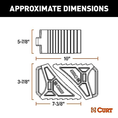 CURT 22802 HD Wheel Chocks 2-Pack with Mounting Bracket - size: 2-Pack with Mounting Bracket