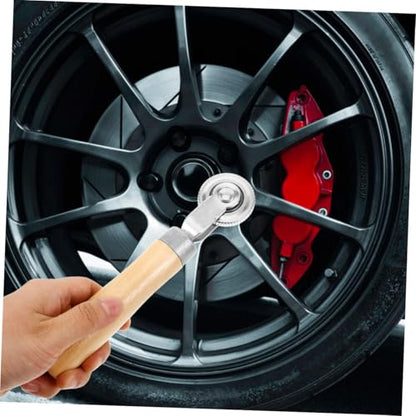 Hemobllo Tire Repair Tool Set 2pcs Tire Patch Rollers Wooden Handle for Car and Motorcycle Sturdy Roller Tool for Easy