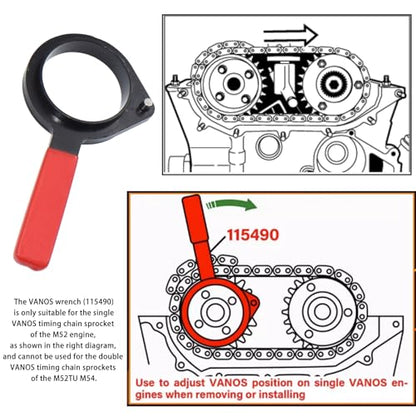 Double Vanos Camshaft Alignment Locking Tool Kit | Compatible with BMW M52 M52TU M54 M56 325i 325xi 325Ci 330i 330xi 330Ci 328i 328Ci 528i 525i 530i X3 2.5i / 3.0i, with Gloves