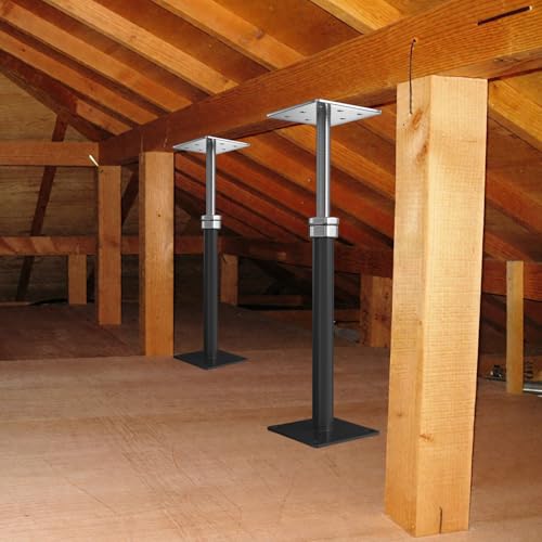 4PCS House Joist Jacks for Leveling, 11" - 16" Height Adjust Range, Adjustable House Floor Jacks for Lifting, Telescoping Screw Jacks for Temporary Support - 11000 lbs Max Load Capacity - size: 11-16in Black