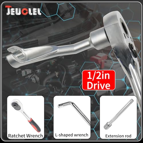 14mm 12 Point 1/2" Dr. Common Rail Injection Fuel Line Nut Socket | Open Socket Wrench, Diesel Engine Temperature Removal Tool, Exhaust Gas Temp Sensor Extractor - size: 14MM 1/2" Drive
