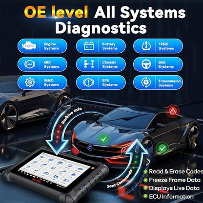 Autel MaxiCheck MX900 OBD2 Scanner,Bidirectional Scan Tool, All System Diagnose for Cars, Same as MaxiCOM MK900 MK900BT, Up of MK808 MX808, 40+ Services, 3000+ Active Tests, CAN FD/DoIP, FCA