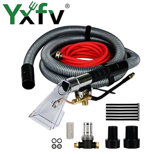 25ft Extractor Hose Kit, Shop Vac Attachment | Fits standard 2" shop vacs, 25ft flexible hose + stainless tool, for carpet/upholstery/car interior deep cleaning.
