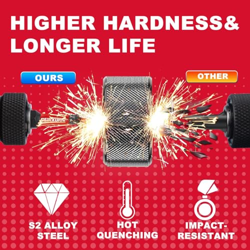 Geinxurn 51 Pieces T8 Impact Tough Magnetic Screwdriver Bit Set, 2 In. #8 Torx Head Power Bit Set, S2 Alloy Steel T8 Star Bit with 1Pc Impact Bit Holder - size: 2"-51PCS, style: T8