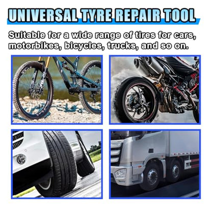 33PCS Tire Repair Patch Tools Tire Patch Roller Kit - 32mm/42mm/58mm Wheel Patches Tire Repair Tool with 42mm Repair Buffing Wheel Inner Liner Scraper for Car Tires Grinding Motorcycle Bike Wheel
