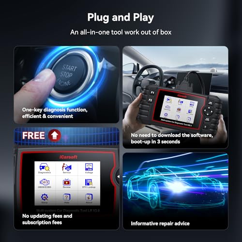 iCarsoft LR V2.0 Full Systems Diagnostic Tool for Landrover/Jaguar from 1996 to 2025 9 Reset Functions OBD2 Scanner Battery Test AutoVIN Live Data Car Code Reader Lifetime Free Update CAN-FD - color: LR V2.0 - 2025 Version