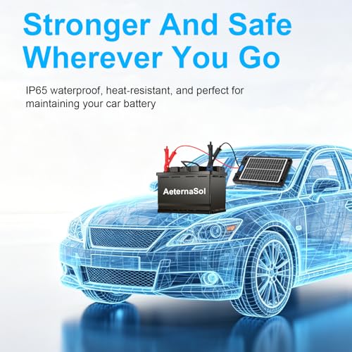 7.5W Solar Car Battery Charger 12V Portable Waterproof Solar Panel Trickle Charger Maintainer with Smart PWM for Car, Automotive, Motorcycle, Boat, Marine, RV,Trailer, Snowmobile, etc. | Portable Waterproof Charger Built-in Smart PWM Controller for Car, M