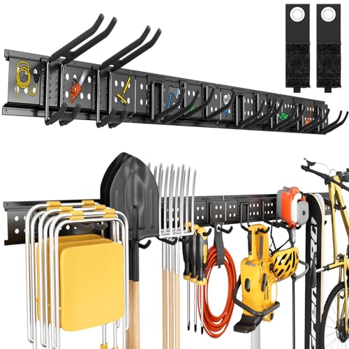 GRENPRO 66 Inch Garage Tool Organizer, 10 Assorted Hooks Heavy Duty Rack Holds 720 LBS - size: 66 inch