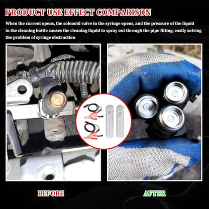 4Pcs Fuel Injector Cleaner Kit, Universal Fuel Injector Flush Cleaner Adapter DIY Cleaning Tool Kit, Fuel Pressure Tester Kit for Car Fuel Injector Tester Fuel Pump Pressure Test Automotive