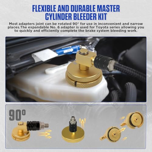 20PCS Brake Bleeder Adapter Kit Master Cylinder Bleeder Kit with Quick Connector, Durable & Well-sealed Brake Pressure Bleeder Kit Compatible with Honda Toyota VW Ford