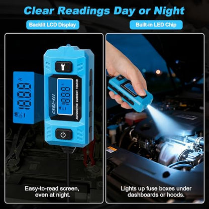 1797 Automotive Circuit Relay Tester & Digital Test Light Kit, Car Electrical 20A 48V High-Precision Blade Fuse Current Checker with LCD, 5–90V Power Probe Voltage Tester (Battery Not Included)