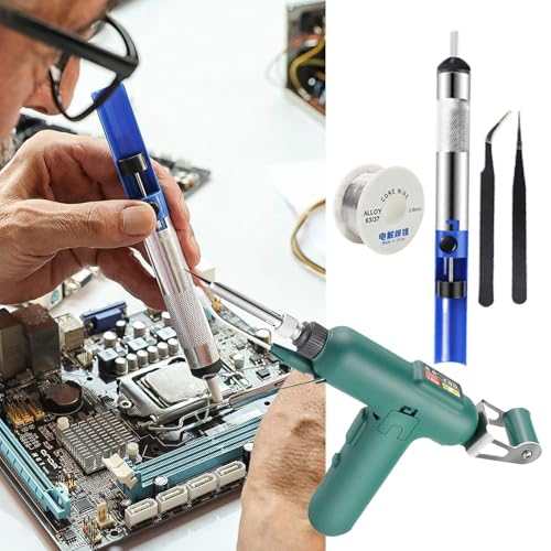 Soldering Iron Kit - Auto Feed Solder Welding Pen | 80W Rapid Heating Soldering Iron with Overheat Protection for Jewelry Making Electronics Repair Model Building