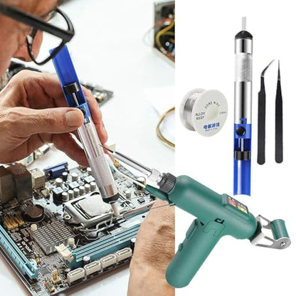 Soldering Iron Kit - Auto Feed Solder Welding Pen | 80W Rapid Heating Soldering Iron with Overheat Protection for Jewelry Making Electronics Repair Model Building
