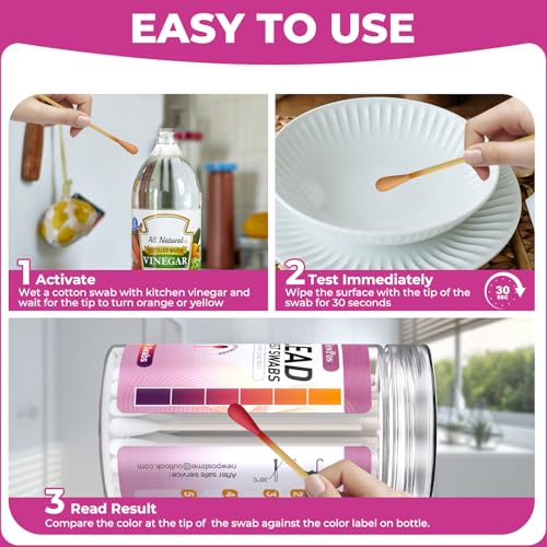 NewPos Lead Test Kit: 30 Swabs Upgraded Accurately Formulated Lead Paint Test Kit Detector Testing for Dishes Paint Cups Ceramics & All Surfaces Results in 30 Seconds