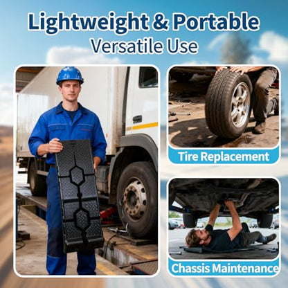 Portable Plastic Car Ramps - 6600Lbs Capacity Non-Slip Low Profile Car Ramps for Oil Changes,Vehicle Ramps for Tire Replacement & Chassis Maintenance-SUV/Pickup/Sedan,2-Pack.
