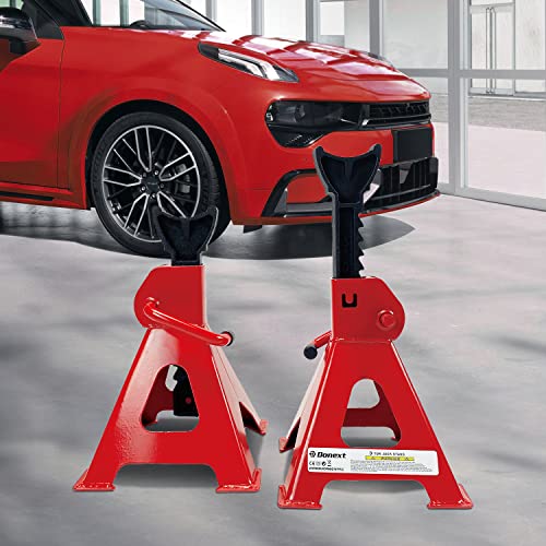 3 Ton Low Profile Plastic Car Service Ramps and 3 Ton Red Jack Stands