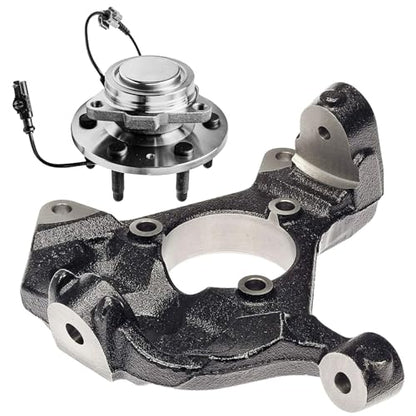 Detroit Axle - RWD Front Left Knuckle Kit for 2007-2013 Chevrolet Silverado 1500 Avalanche GMC Sierra 1500, 2007-2014 Suburban Yukon XL 1500 Tahoe Escalade ESV Steering Knuckle, Wheel Bearing Hub - size: 2UW59125/Kit